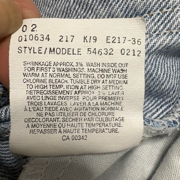 Vintage Levi’s 634 Blue Jeans Kids Size 8 Dated From 1999 Wide Leg Pants - Picture 10 of 10